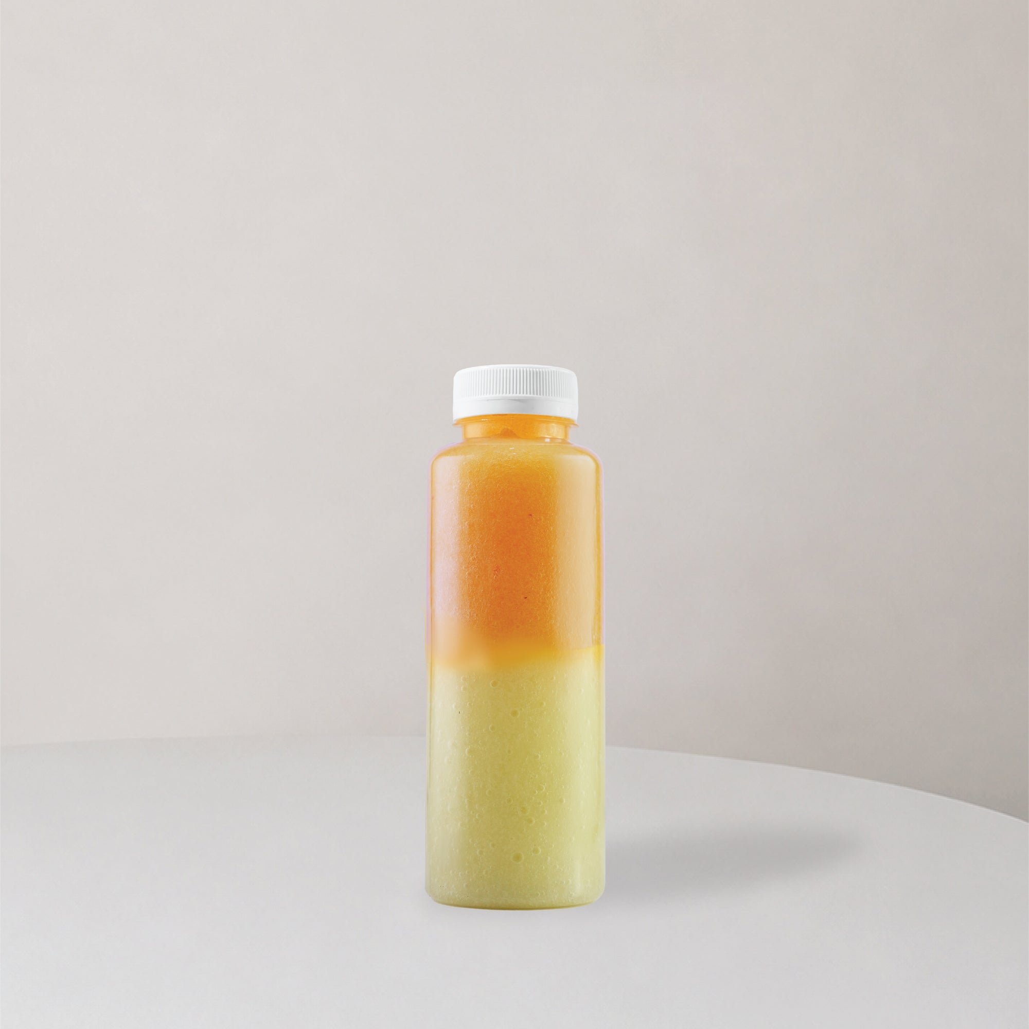 Small bottle with two layer juice