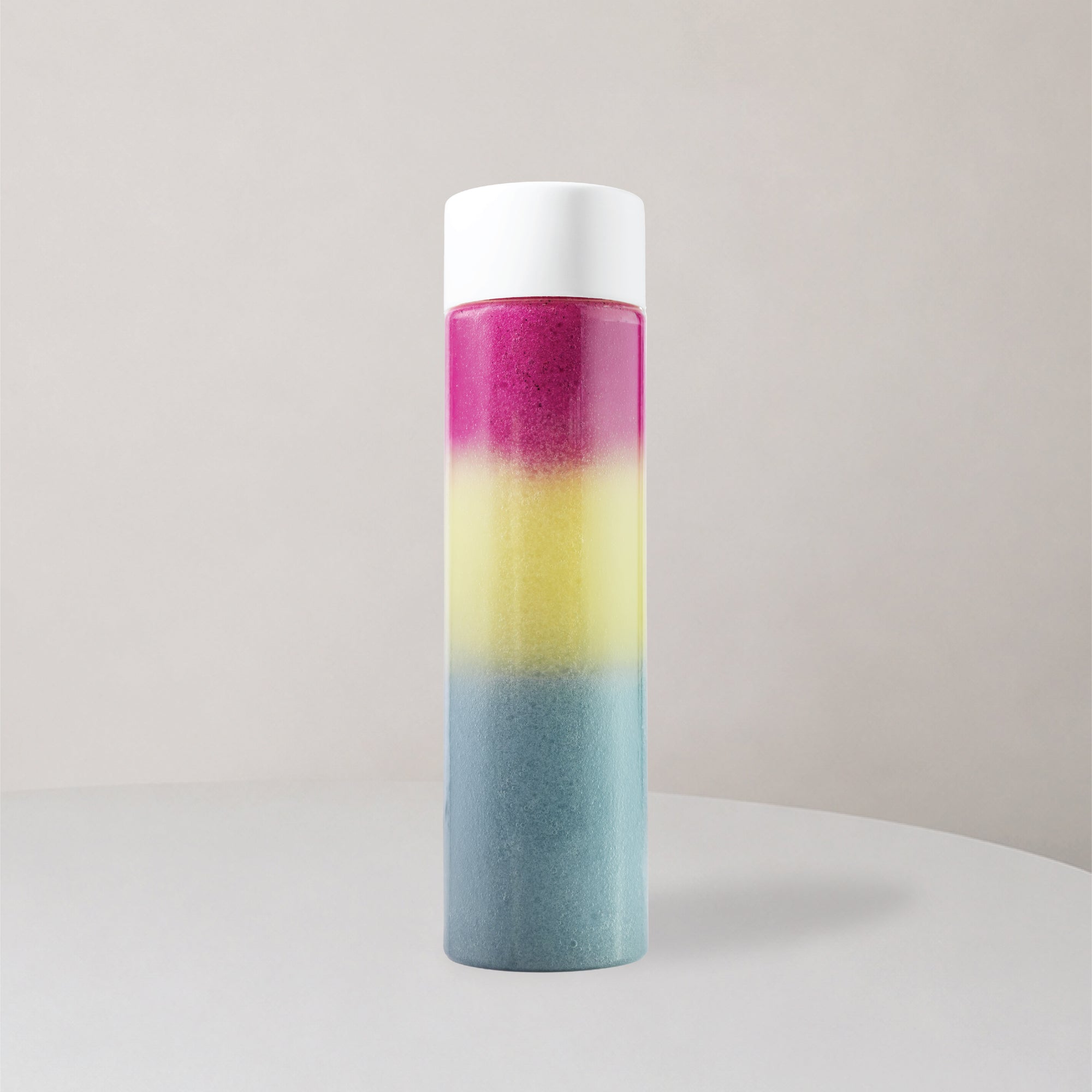 Large bottle with three layer juice