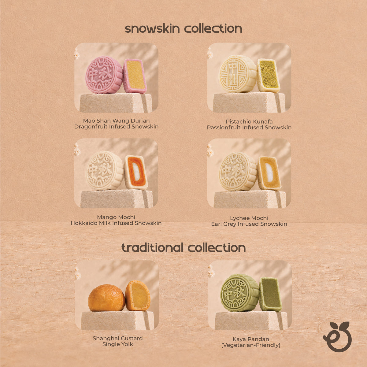 (4 piece set) golden salted egg custard shanghai-style mooncake