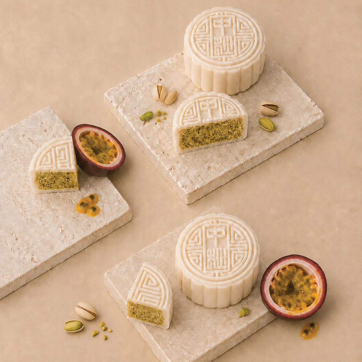 (4 piece set) pistachio kunafa snowskin