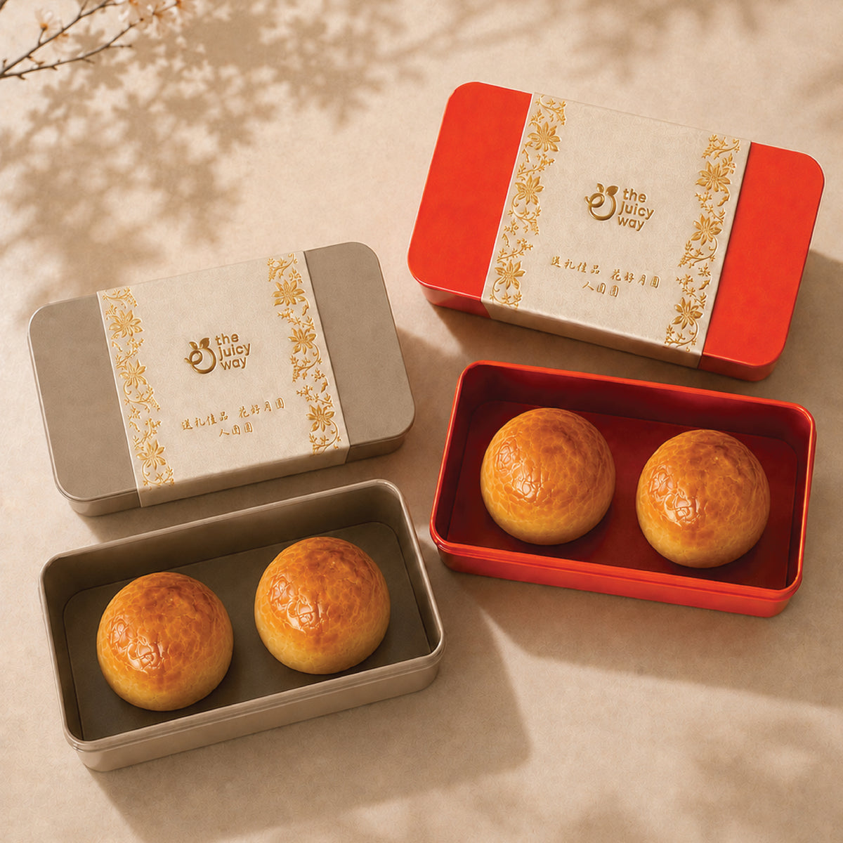 (4 piece set) golden salted egg custard shanghai-style mooncake