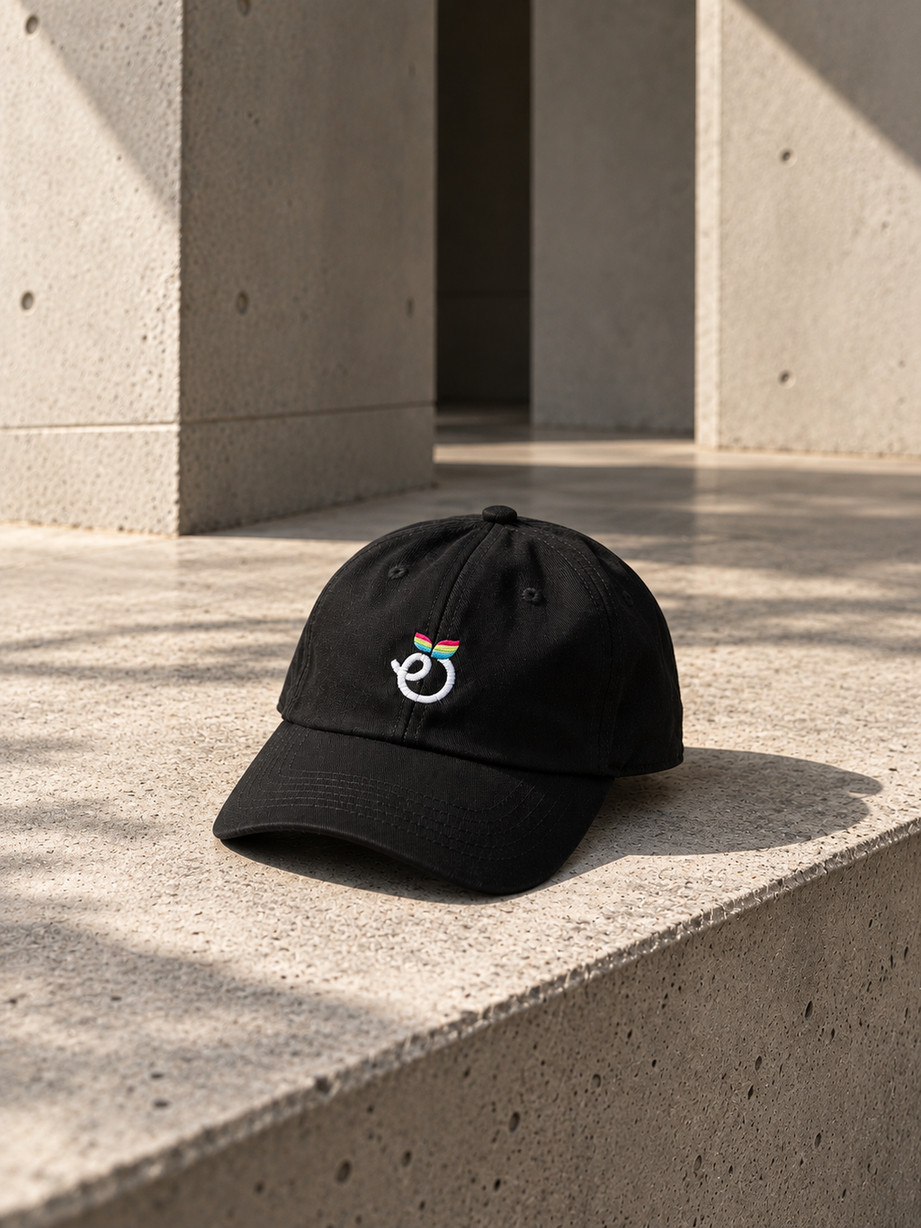 The Juicy Way anniversary cap, close up